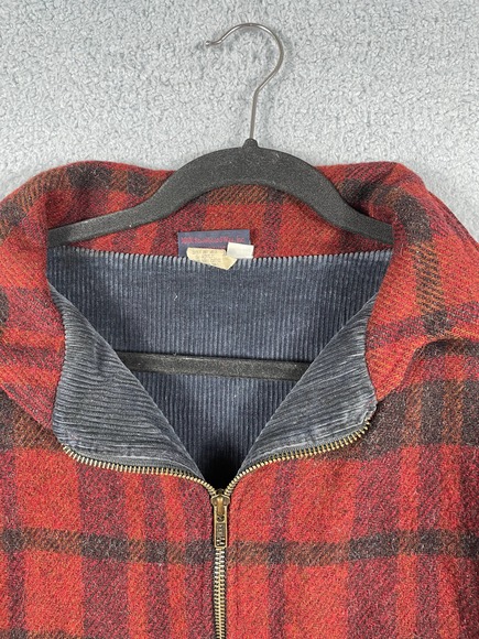 Vintage XXX Snowboard Wax Mens Size XL Red Plaid Wool Blend Full Zip Jacket Rare - Picture 6 of 13